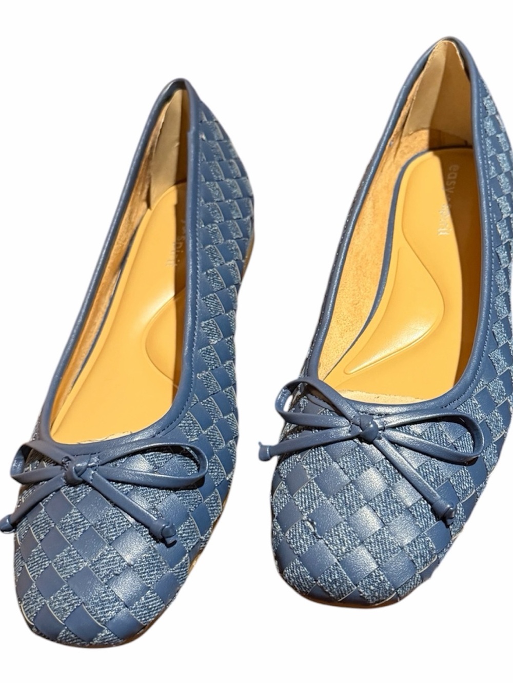 Easy Spirit Women's Navy Woven Bow Ballet Flats size 8 M - Picture 2 of 4